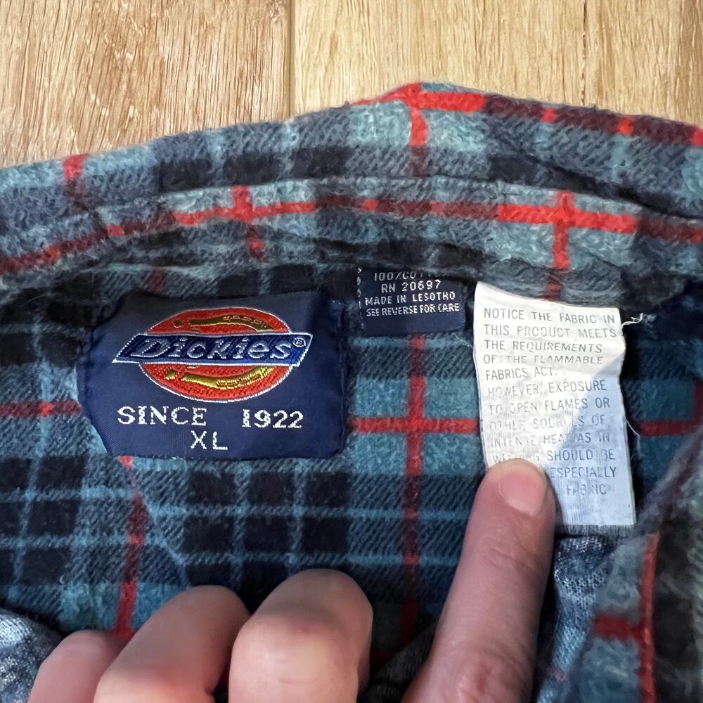 DICKIES Men's Plaid Button Up Shirt Size XL - Picture 5 of 6